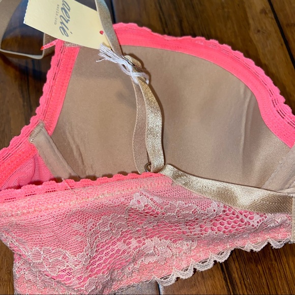 Aerie Gold Push Up Bra Pink Details - Picture 7 of 13